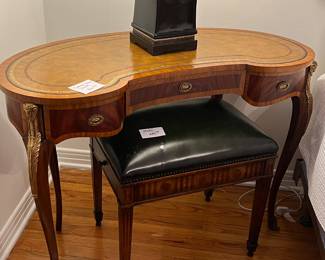 Banded French Kidney Shaped Writing Desk
