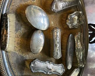Assortment of Sterling Brushes