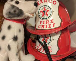 Vintage Texaco Toy Fire Helmets