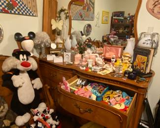 Vintage Vanity Dresser and Twin Bed Frames
