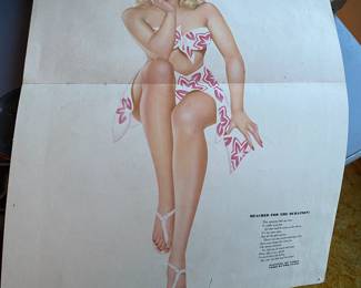 Vintage Vargas Pin Up Centerfold Esquire Magazine 1950s