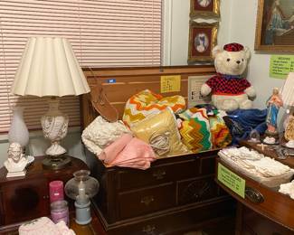 Vintage Trunk and Knit Blankets