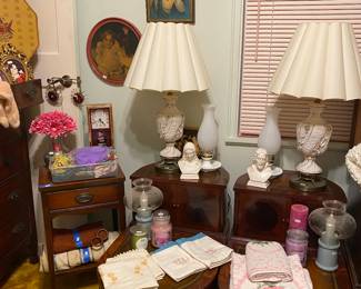 Vintage Leather Top Side Tables