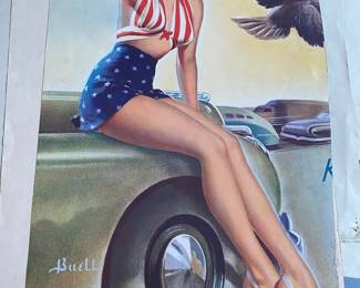 Vintage Al Buell Pin Up Print