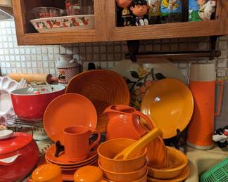 Vintage Orange Fiesta ware and Vintage Orange Dishware