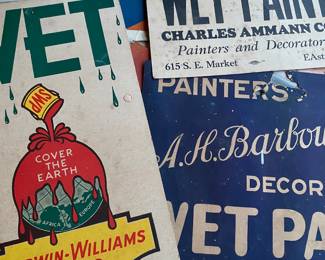 Vintage Wet Paint Signs