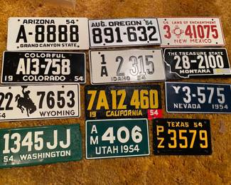 Vintage General Mills 50 States Bicycle License Plates