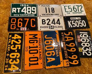 Vintage General Mills 50 States Bicycle License Plates