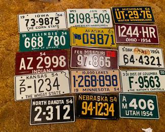 Vintage General Mills 50 States Bicycle License Plates