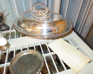 Cira 1820's Covered Sheffield Silver Vegetable Dish Cheltenham, England