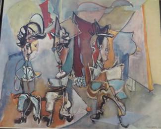 Max Weber 1945 Three Musicians, Made in Switzerland 18 x 22 
