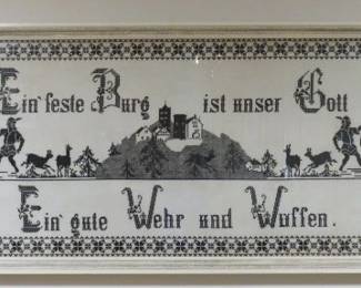 Large Vintage Cross Stitch in German
