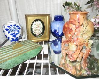 Mid Century Israel Modernist Maurice Ascalon Pal Bell caste bronze box. Carved Soapstone Vase