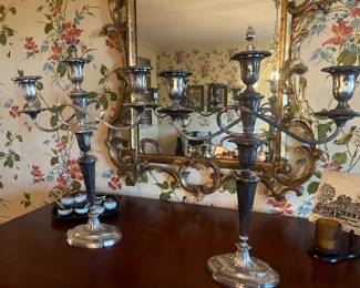 Stunning vintage silver plate candelabras 