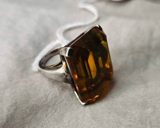Sterling citrine ring