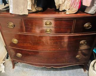 Antique mahogany bow front dresser