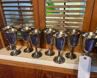 Set of 8 Towle sterling goblets