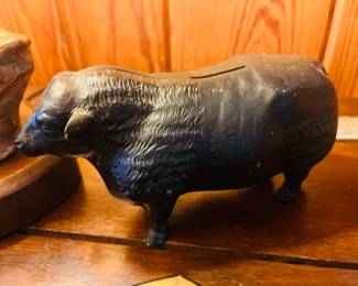 Cast iron sheep bank 