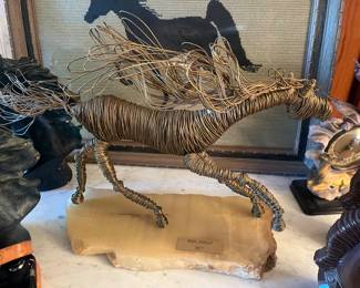 Folk art wireman sculpture by Vincent Vannoy, commissioned for the 1977 Dixie Jubilee Horse Show
