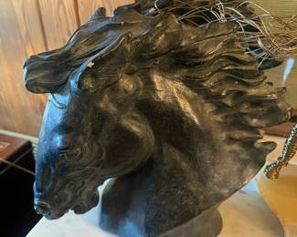 1978 signed James Spratt “Flaming Mane” horse head sculptures