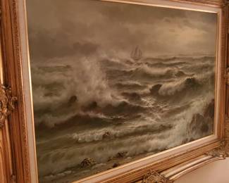 Beautiful ocean painted in oils