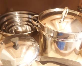 Stainless pots and pans/bowls