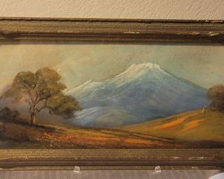 Small original painting by Courtney Miles, listed artist. Circa 1910