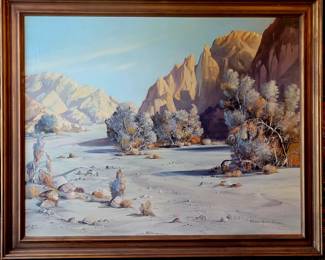 Large 30x38 oil landscape by Marjorie Ransom Cummins,1885-1978. Listed artist