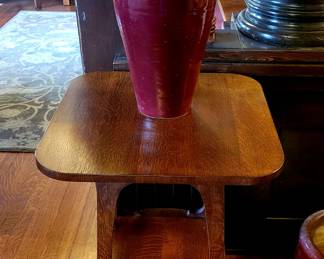 Tall handthrown red Italian vase