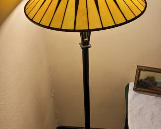 Leaded glass floor lamp