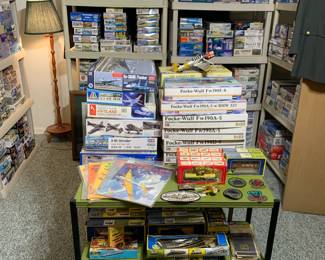 Massive collection of new model airplane kits - Brands including Trumpeter, Hasegawa, Eduard, Tamiya, PCM, Kinetic, GWH, Monogram, Kitty Hawk, Academy, and many more. 