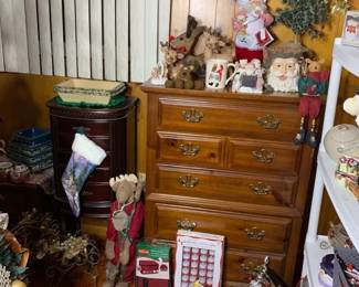 Unique Christmas decorations for mantle and shelves. 