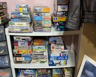 Massive collection of new model airplane kits - Brands including Trumpeter, Hasegawa, Eduard, Tamiya, PCM, Kinetic, GWH, Monogram, Kitty Hawk, Academy, and many more. 