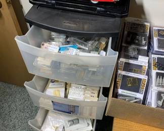 Model plane decals, parts, and accessories. 