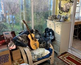 Wolf section with blankets, figurines, plates, single stitch shirt, wall art, more.