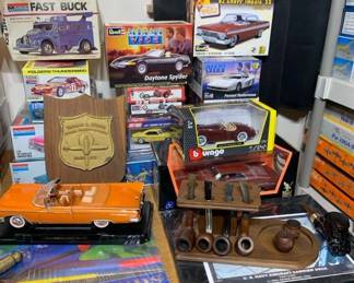 Vintage model cars - Boxes and displays as well. 