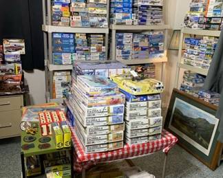 Massive collection of new model airplane kits - Brands including Trumpeter, Hasegawa, Eduard, Tamiya, PCM, Kinetic, GWH, Monogram, Kitty Hawk, Academy, and many more. 