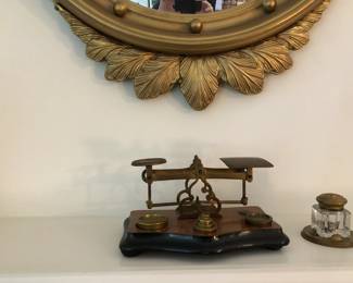 Vintage Postal Scale & Ink Well