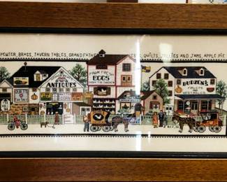 Needelcrafted 1800s Early Town Street Scene