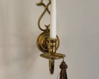 1 of 2 Vintage Brass Wall Sconces in DR
