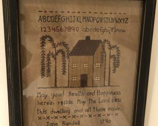 Early American Framed SamplerReplica