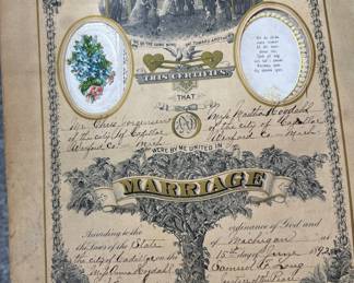 Antique marriage certificate