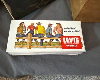 Whole stack of various Levi’s advertising cards