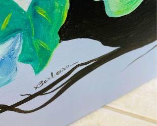 Vintage Oil on Canvas Cranes Wall Hanging 48x60