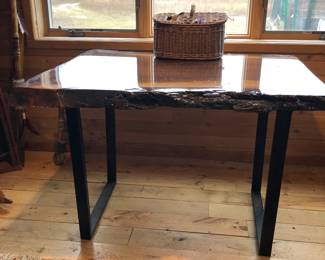 Walnut raw edge table