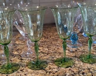 Vaseline Glass Wine Glasses