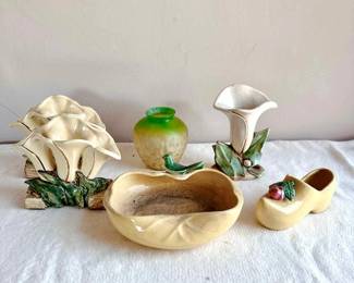 McCoy Lilly Vases & McCoy Bird Planter