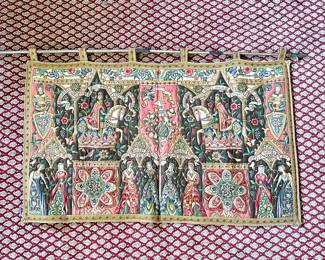 VINTAGE MEDIEVAL STYLE WALL TAPESTRY