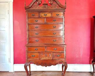 ANTIQUE CHIPPENDALE HIGHBOY DRESSER
