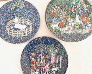 CH Field Haviland Limoges Plates - La Chasse A La Licorne 1971